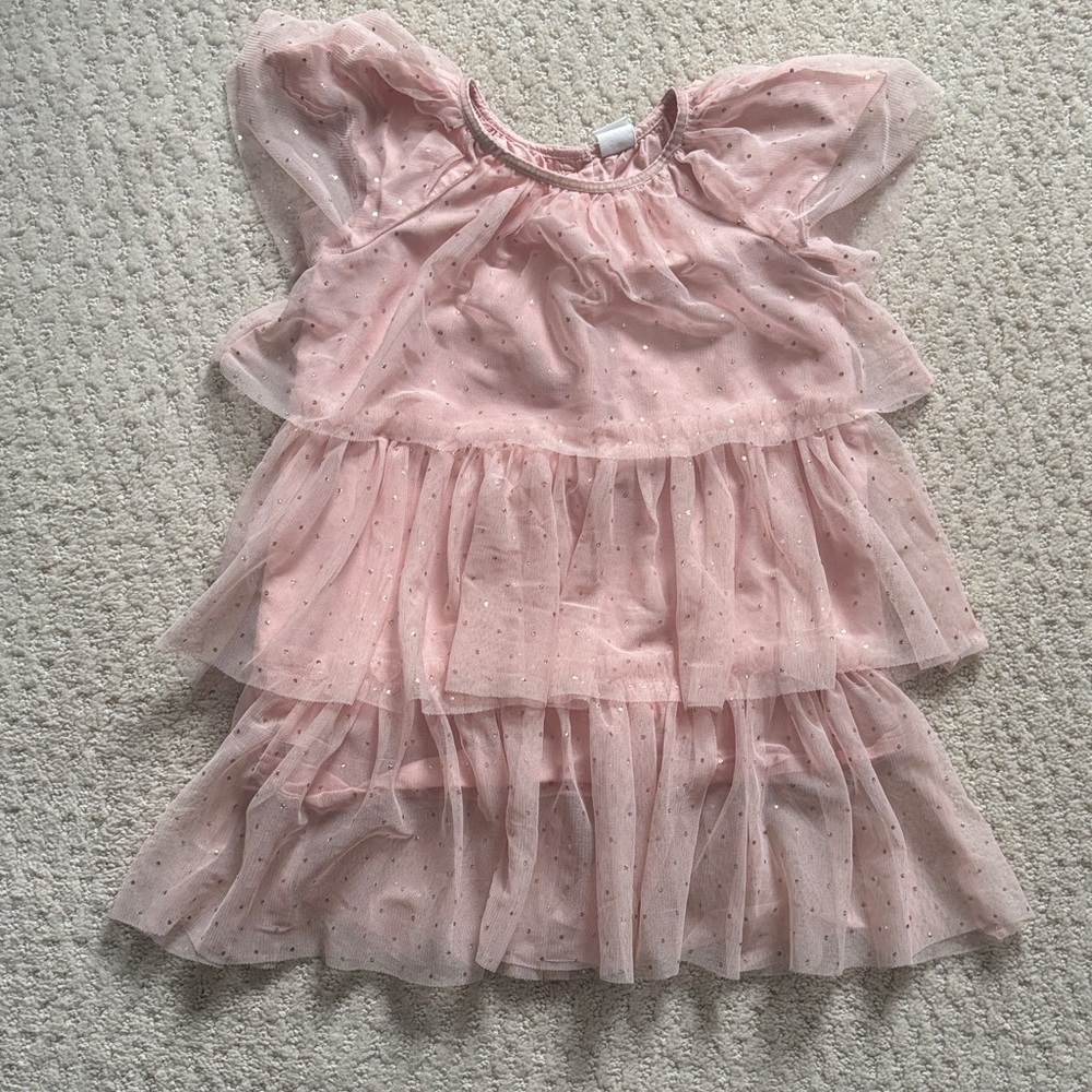 GAP Pink Tulle Dress with Gold Accents, Size 3T